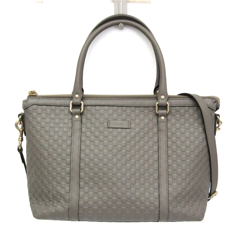 GUCCI Gray Leather Shoulder Bag